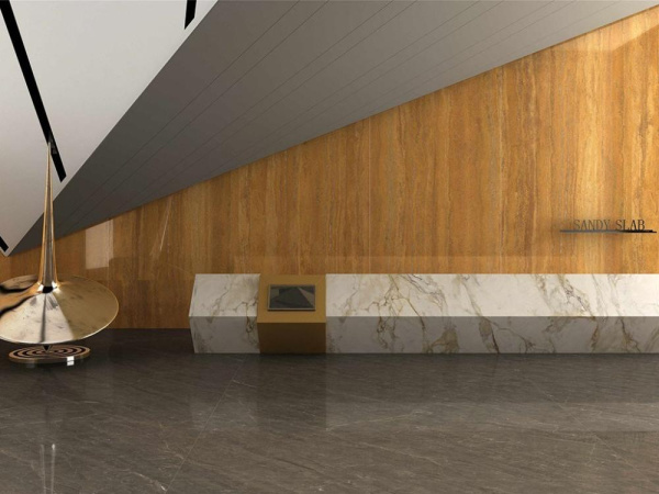 Керамогранит Travertine Gloden Polished (6 мм) (MN682BP261206) 120x260 от Moreroom (Китай)