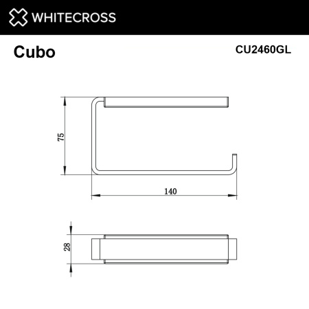 Держатель туалетной бумаги WHITECROSS Cubo CU2460GL (золото)