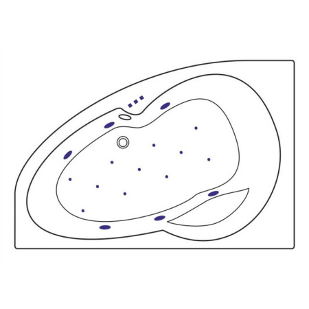 Ванна EXCELLENT Newa 160x95 (левая) "RELAX" (золото)