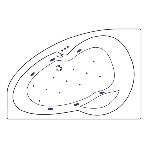 Ванна EXCELLENT Newa 160x95 (левая) "RELAX" (золото)