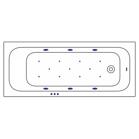 Ванна WHITECROSS Vibe 180x75 "RELAX" (золото)