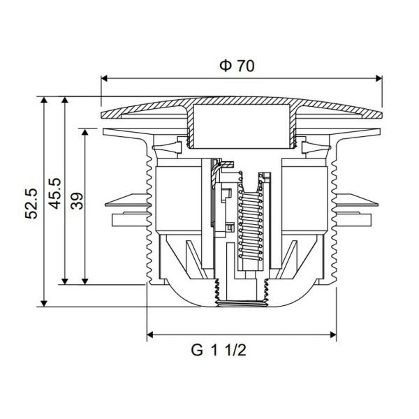 Донный клапан для ванны, клик-клак ARIN.3485.01CR (хром)