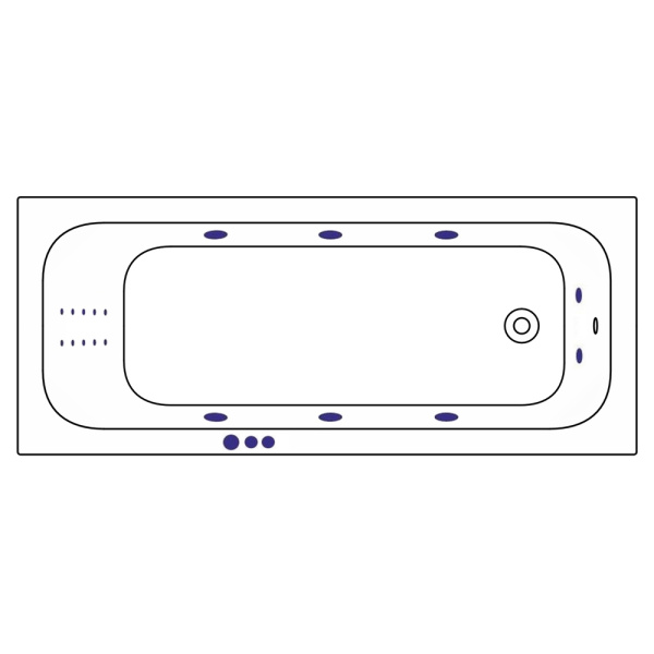 Ванна WHITECROSS Vibe 170x70 "SMART NANO" (хром)