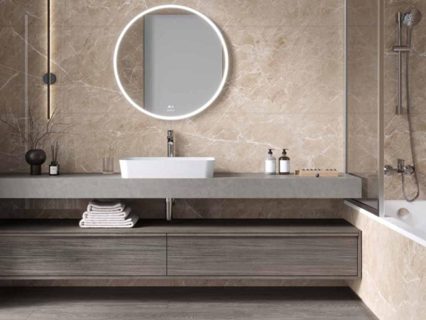 Керамогранит Mramor Chic Beige бежевый Полированный 60x120 от Ceradim (Индия)