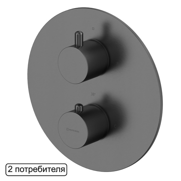 Смеситель термостатический для душа скрытого монтажа WHITECROSS Y Y1236GM (оружейная сталь)