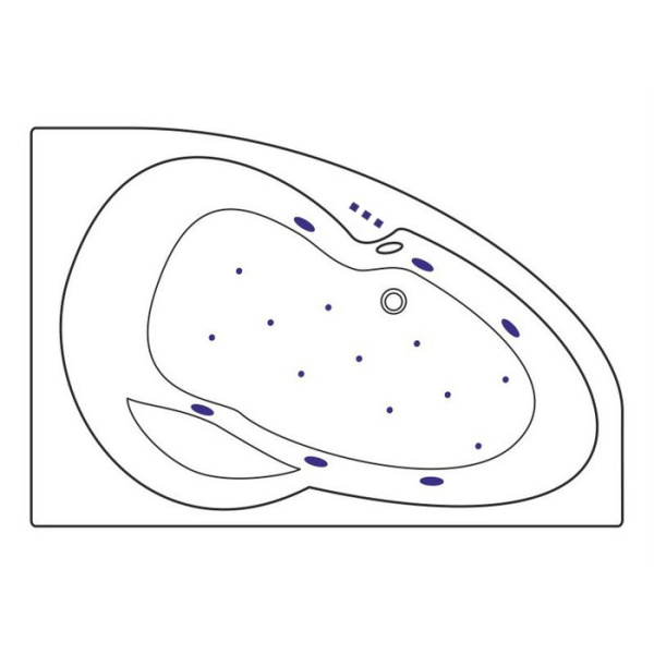 Ванна EXCELLENT Newa 160x95 (правая) "RELAX" (золото)