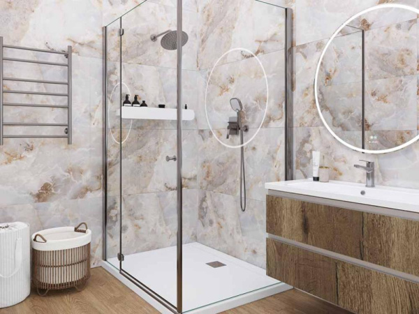 Керамогранит Onyx Magic Brown серо-коричневый Полированный 60x120 от Ceradim (Индия)