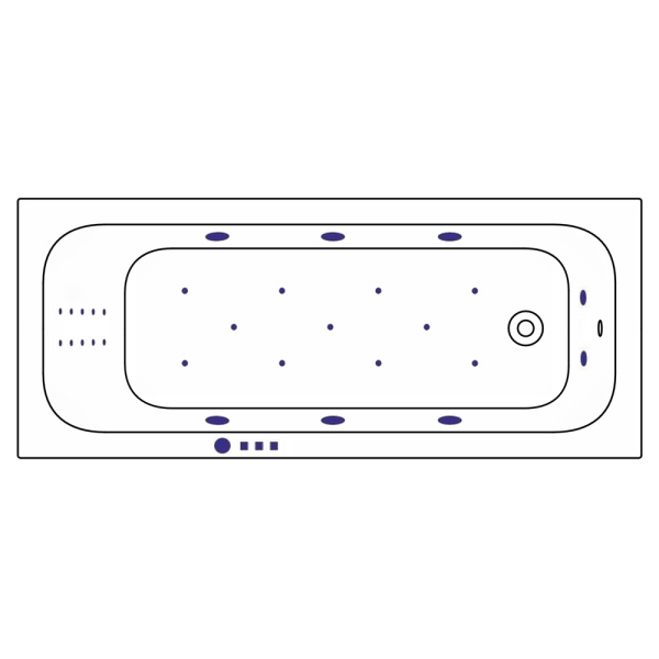 Ванна WHITECROSS Vibe 180x75 "ULTRA NANO" (золото)