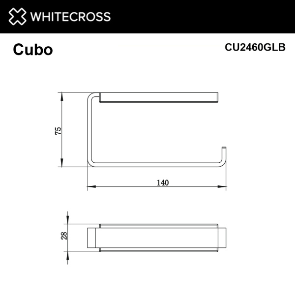 Держатель туалетной бумаги WHITECROSS Cubo CU2460GLB (брашированное золото)