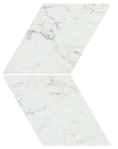 Мозаика керамогранит Marvel Stone Carrara Pure Chevron Lappato (AS1V) 22.5x22.9 от Atlas Concorde (Италия)