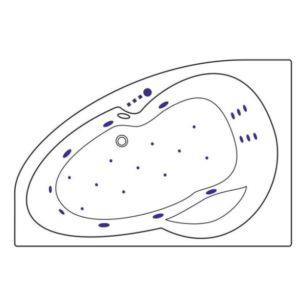 Ванна EXCELLENT Newa 160x95 (левая) "ULTRA" (золото)