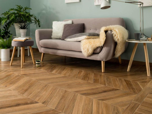 Керамогранит VINTAGE BRUNE CHEVRON (J86582) 7.5x40.7 от Rondine Group RHS (Италия)