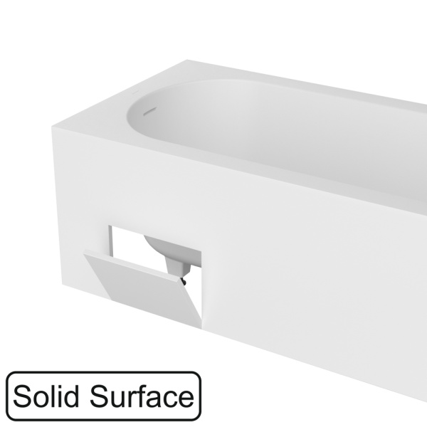 Скрытый люк в экране WHITECROSS (белый мат) иск. камень