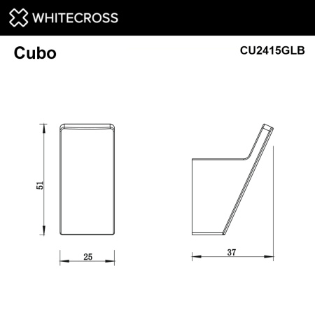 Крючок WHITECROSS Cubo CU2415GLB (брашированное золото)