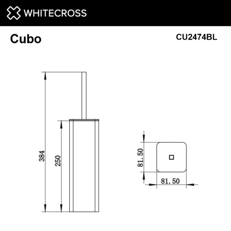Ершик напольный WHITECROSS Cubo CU2474BL (черный мат)