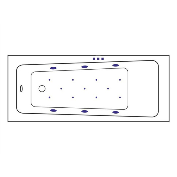 Ванна EXCELLENT Ava 160x70 "RELAX" (золото)