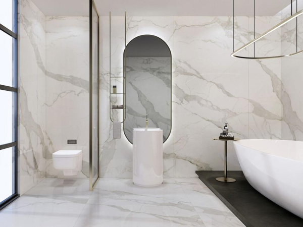 Керамогранит Calacatta Supremo Polished (6 мм) (MN013AP261206) 120x260 от Moreroom (Китай)