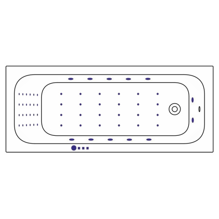 Ванна WHITECROSS Vibe 180x75 "NANO" (золото)