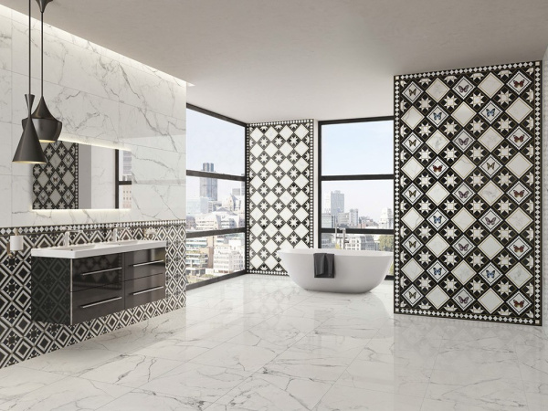 Бордюр Victorian Marble Diamond Brd Gls (K1425MKB40) 7.5x40 от Villeroy & Boch (Германия)