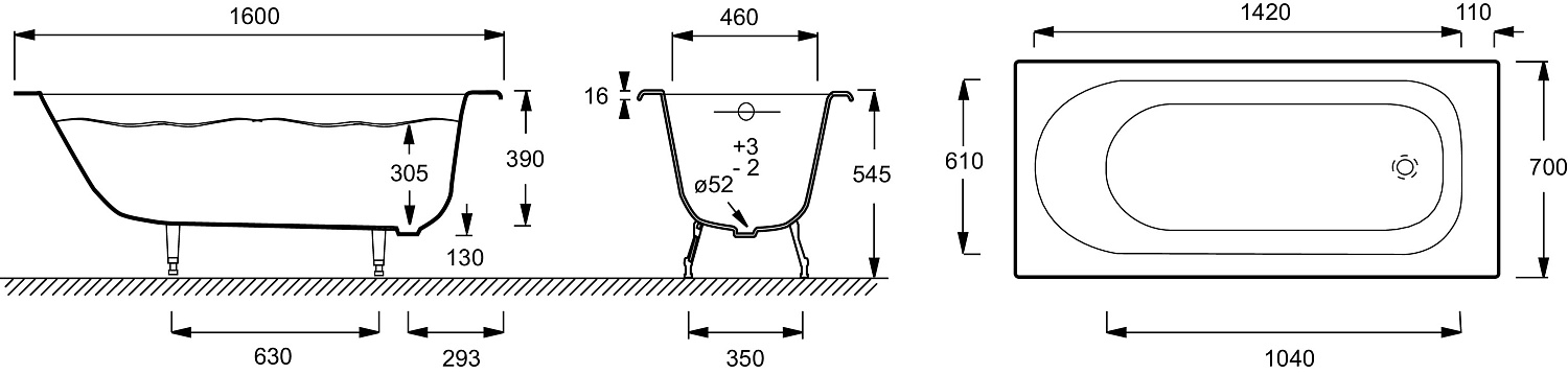 RUB SOISSONS E2931-00 ванна 160х70