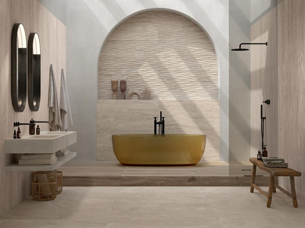 Керамогранит ROYAL TRAVERTINO Decoro Ebur Wavy Vein real matt. 60x120 от Fondovalle (Италия)