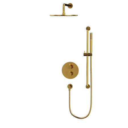 Термостатическая душевая система скрытого монтажа WHITECROSS Y YSET09GLB (брашированное золото)