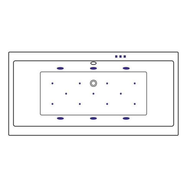 Ванна EXCELLENT Pryzmat 200x90 "RELAX" (золото)