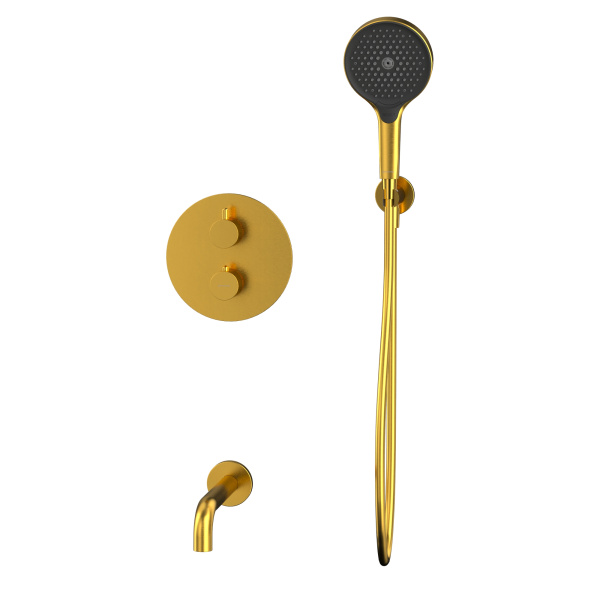 Термостатическая система для ванны скрытого монтажа WHITECROSS Y YSET10TOPGLB (брашированное золото)