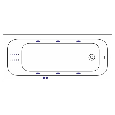 Ванна WHITECROSS Vibe 170x70 "LINE NANO" (хром)