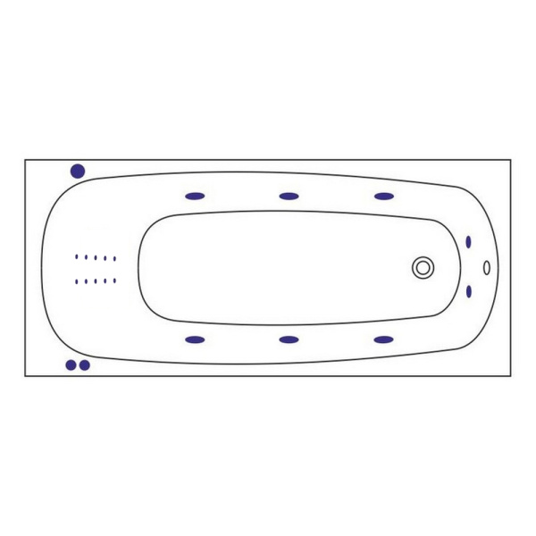 Ванна WHITECROSS Layla 170x75 "SMART NANO" (хром)