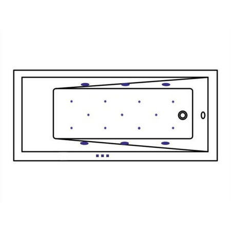 Ванна WHITECROSS Wave Slim 180x80 "RELAX" (золото)