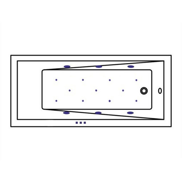 Ванна WHITECROSS Wave Slim 180x80 "RELAX" (золото)