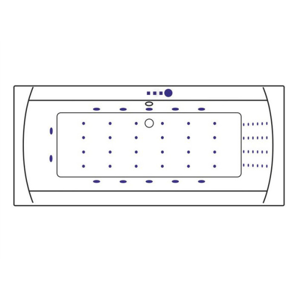 Ванна EXCELLENT Aquaria Lux Slim 180x80 "NANO" (золото)