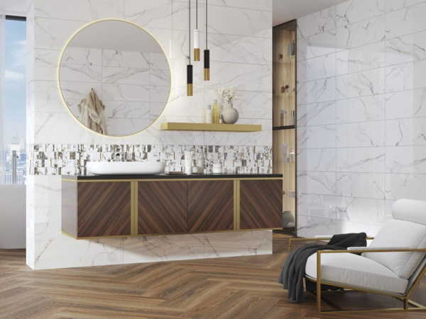 Мозаика White stream белый (16677) 30x30 от Mei (Германия)