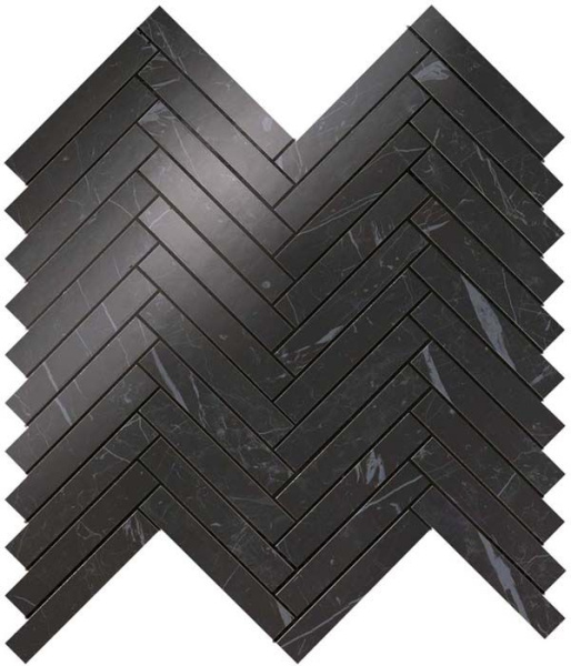 Мозаика настенная Marvel Stone Nero Marquina Herringbone Wall (9SHN) 30.5x30 от Atlas Concorde (Италия)