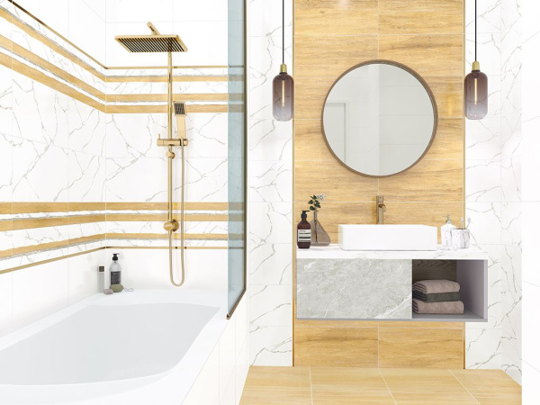 Настенная плитка Elemento Bianco Carrara (WT9ELT00) 25x50x9 от AltaCera (Россия)