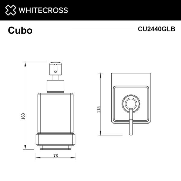 Дозатор для жидкого мыла подвесной WHITECROSS Cubo CU2440GLB (брашированное золото)