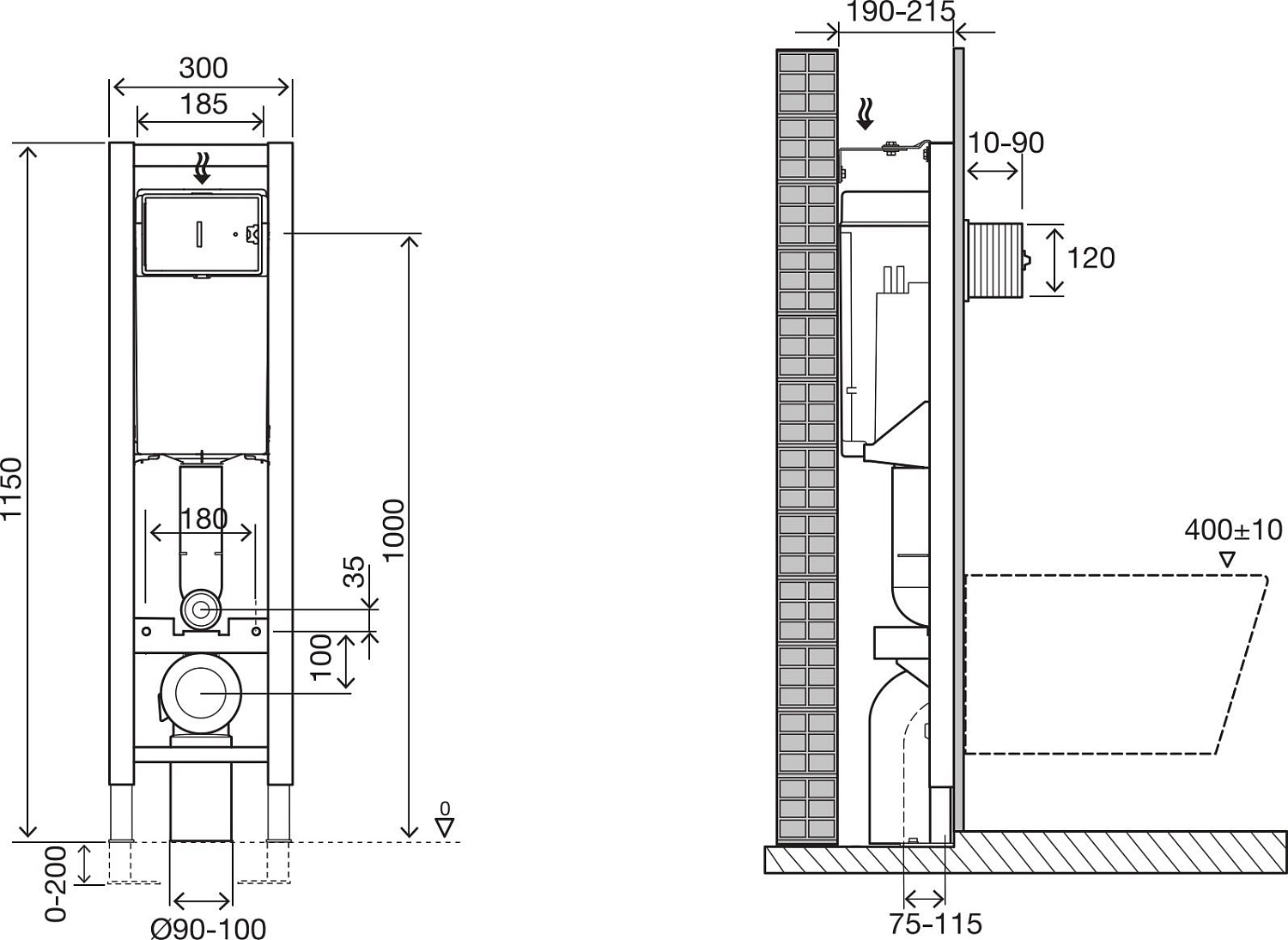 E33130RU-NF Система инсталляции на 3/6L 300 мм