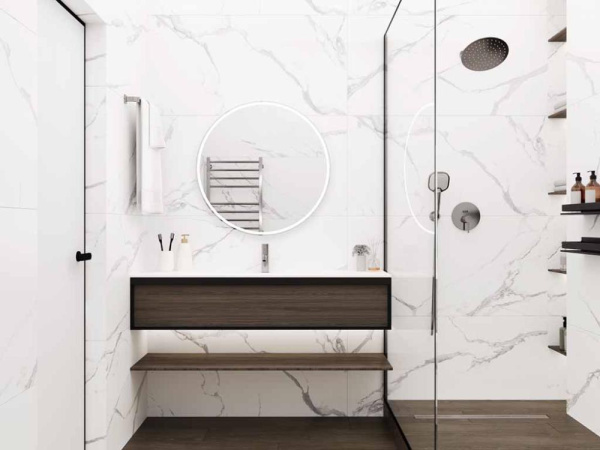 Керамогранит Calacatta Splendid Silver Белый Полированный 80x80 от Ceradim (Индия)