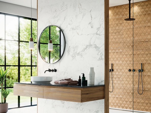 Настенная плитка 9547 Iguazu White (12 дизайнов) 30x90 от Porcelanite Dos (Испания)