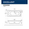 Ванна EXCELLENT Oceana 180x80 "NANO" (золото)
