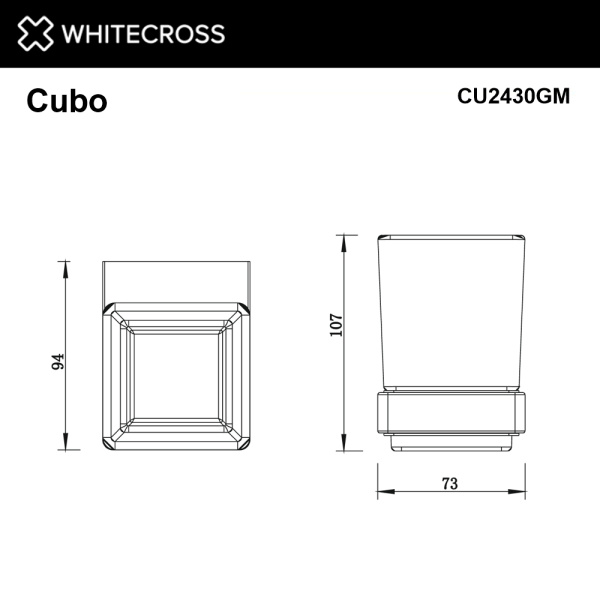 Стакан подвесной WHITECROSS Cubo CU2430GM (оружейная сталь)
