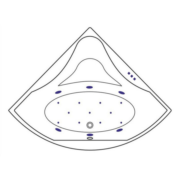 Ванна EXCELLENT Glamour 150x150 "RELAX" (золото)