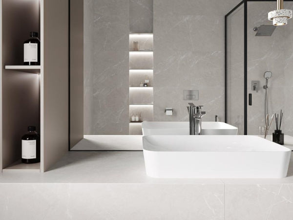 Керамогранит Pietra Blanco светло-серый матовый карвинг 60x120 от Laparet