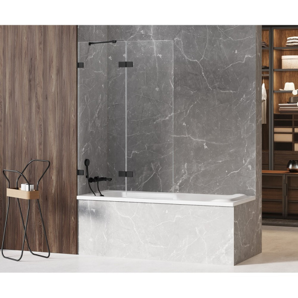 Шторка для ванны NEW TRENDY AVEXA BLACK 110x150 EXK-1984 L (черный)