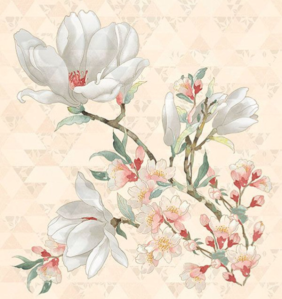 Панно PRIMAVERA MAGNOLIA CREMA 75.3x70.9 от Керлайф (Россия)