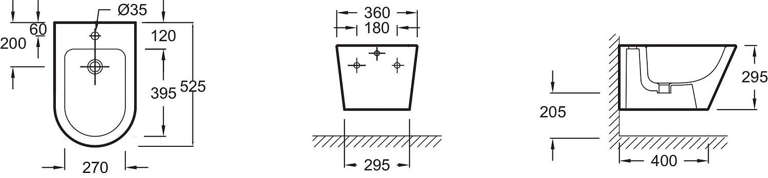EMJ0002-00 RODIN Подвесное биде