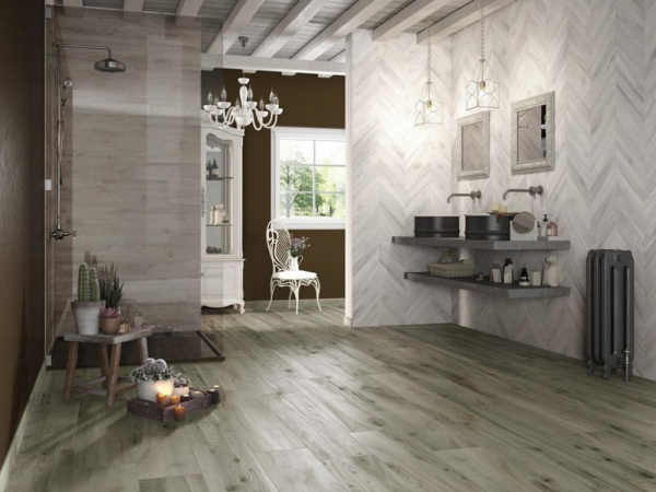 Керамогранит WOODIE BLUE CHEVRON (J86591) 7.5x40.7 от Rondine Group RHS (Италия)