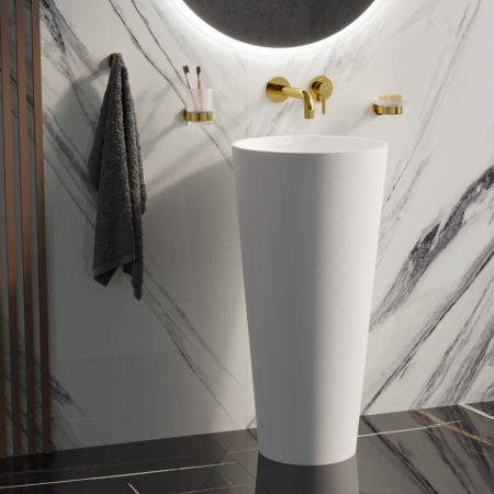 Умывальник WHITECROSS Air D=40,5 (белый мат) иск. камень