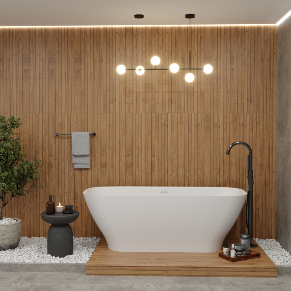 Ванна WHITECROSS Clover 170x72 (белый мат) иск. камень